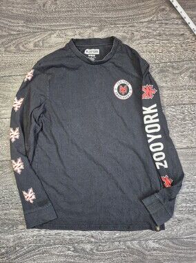 Zoo York Black Tee With Cool Graphic Fron And Back